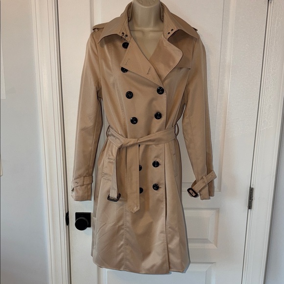 Meimanyan Jackets & Blazers - Meimanyan Tan Belted Trench Coat Women’s Small Double Breasted Lightweight